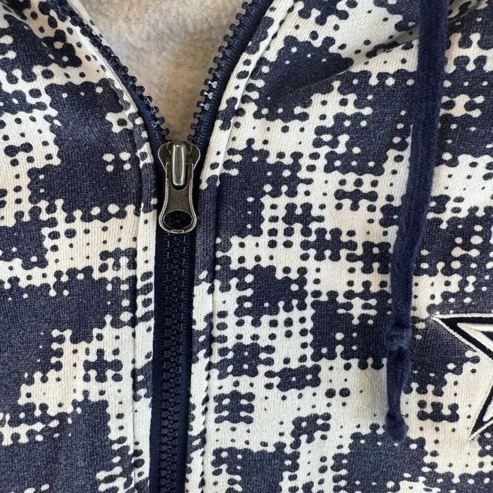 Reebok NFL Dallas Cowboys Football On Field Blue Zip Hoodie Digital Camo Mens M